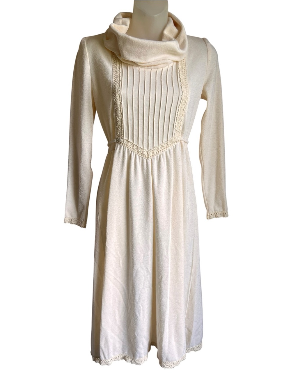 VTG TRIVIA by Charm of Hollywood Ivory Prairie Cottagecore Dress Lace 9/10 Boho